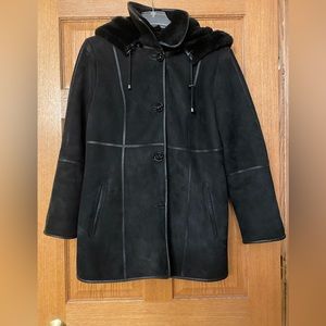 Branco Pelle suede and fur coat. Size Medium 100% shearling